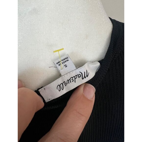 NWOT Madewell ribbed stretchy black basic casual top SMALL - Picture 6 of 6